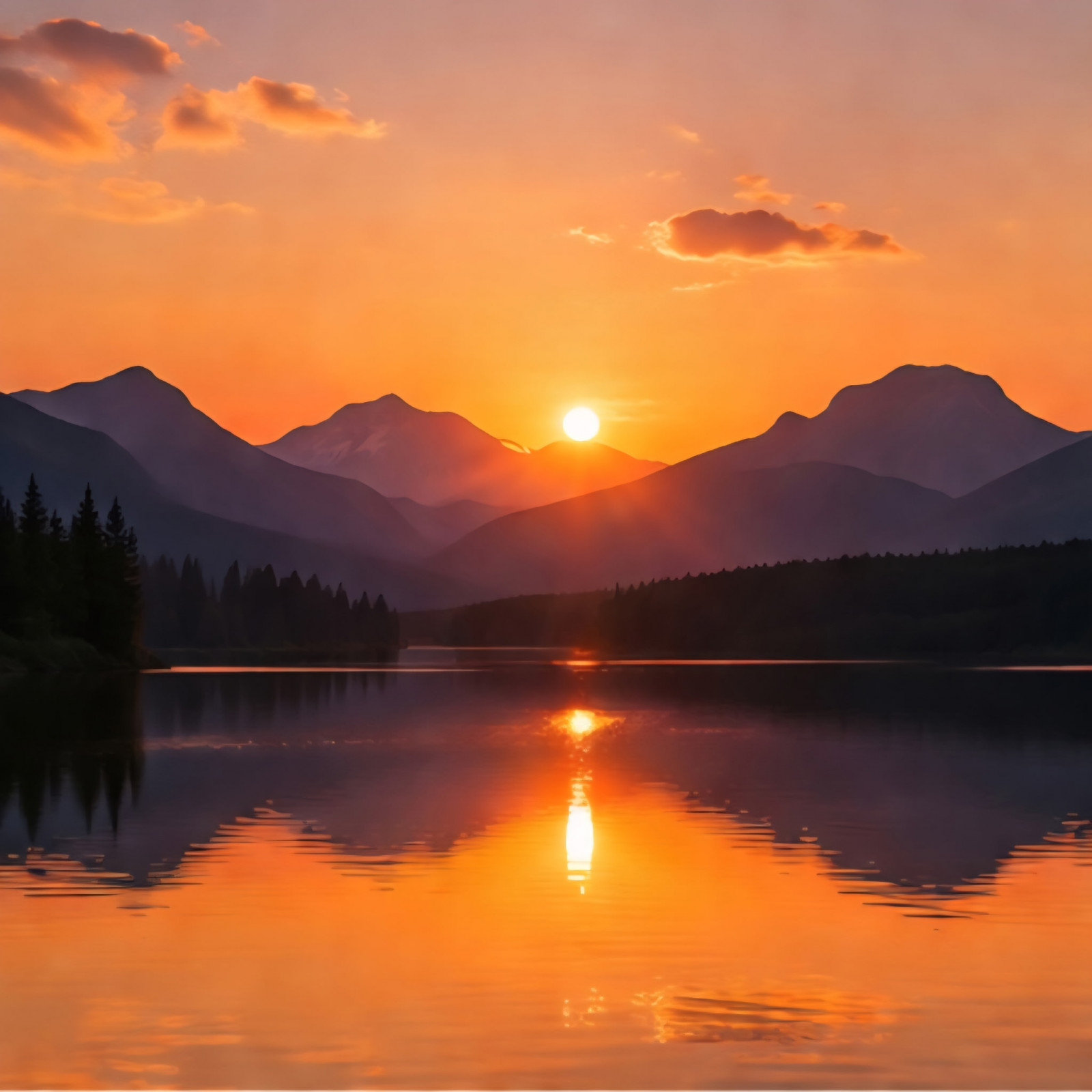 Sunset Over The Mountains